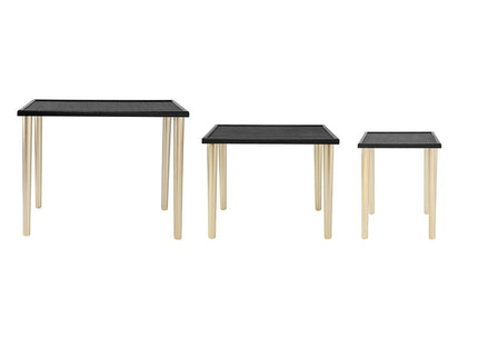 Side Tables (Set of 3) - Black / Gold