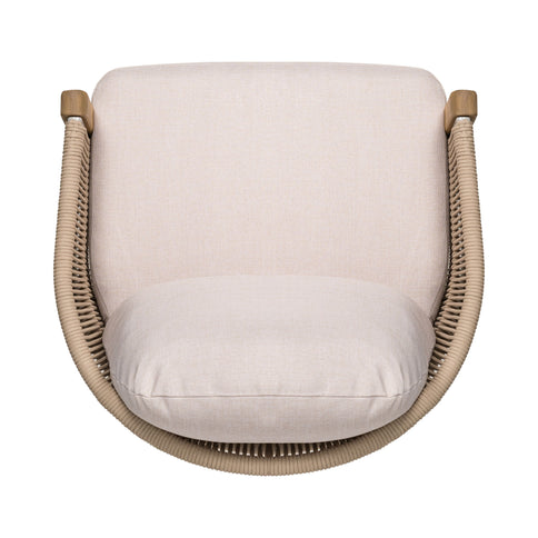 Grotta - Outdoor Dining Arm Chair (Set of 2) - Teak / Beige