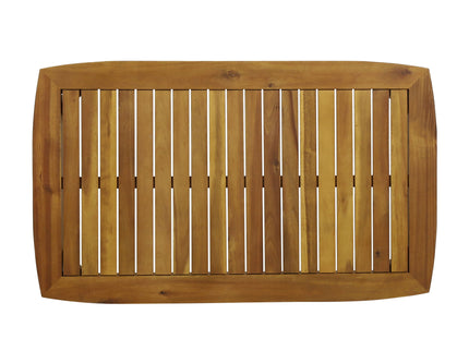 Outdoor Acacia Wood Loveseat Set With Coffee Table