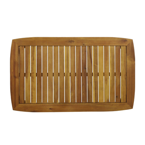 Outdoor Acacia Wood Loveseat Set With Coffee Table