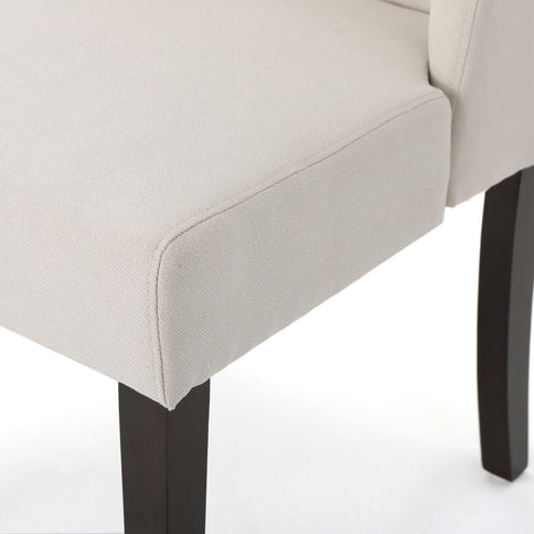 Modern Wingback Dining Chair (Set of 2) With Upholstered - Ivory