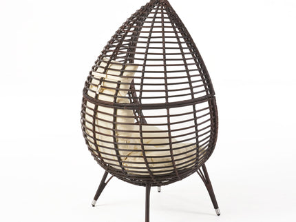 Cutter Teardrop Patio Chair With Water Resistant Cushion - Multi / Brown / Beige