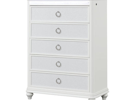 Abigale - 5 Drawer Chest With LED Lighting - White