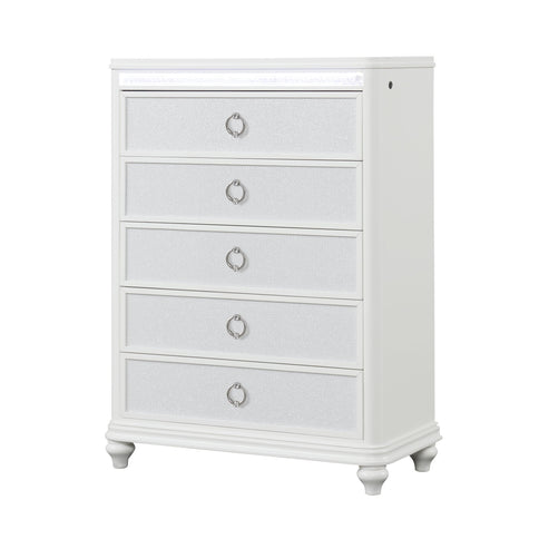 Abigale - 5 Drawer Chest With LED Lighting - White
