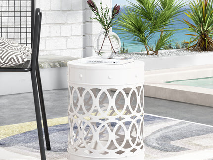 Outdoor Metal Large End Table, Modern Design
