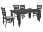 Dark Gray / 5 Pc. Table, 4 Chairs