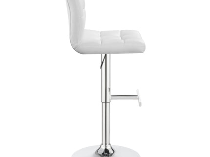 Lenny - Upholstered Adjustable Bar Stool (Set of 2) - White