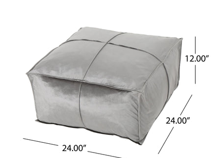 Nati - Square Pouf Ottoman And Floor Cushion - Smoke