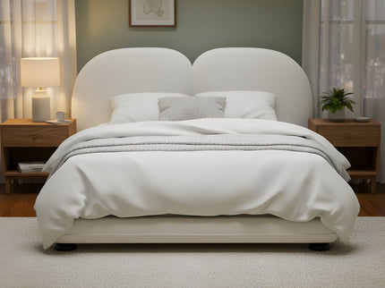 Upholstered Platform Bed With Split Headboard