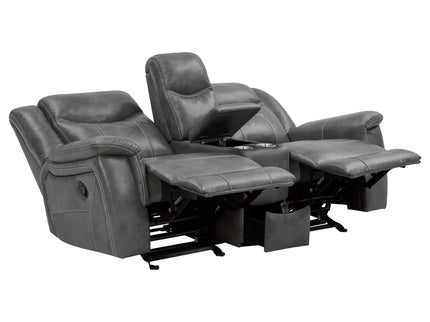 Carmen - Cool Motion Loveseat With Storage, With Reclining Function And Built In Storage - Gray