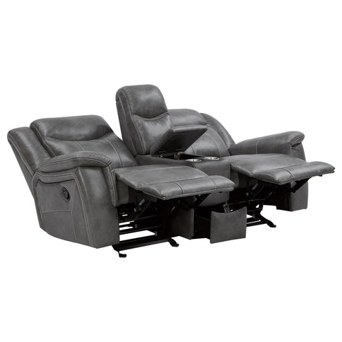 Carmen - Cool Motion Loveseat With Storage, With Reclining Function And Built In Storage - Gray