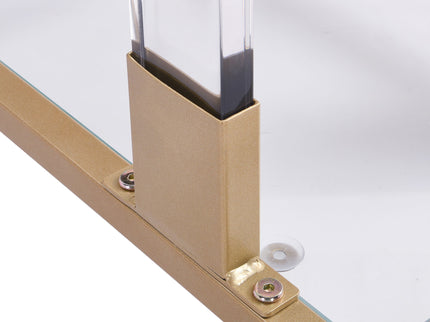 Side Table, Sofa Table, Glass Top C Shape Square Table With Metal Base For Living Room, Bedroom, Balcony Home And Office