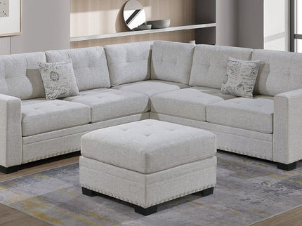 Casual Simple Tufted Sectional 4 Piece Set With USB Loveseat