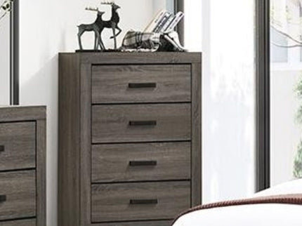 1 Piece Chest Bar Handle Bedroom Furniture With Texture And Clean Lines - Gray