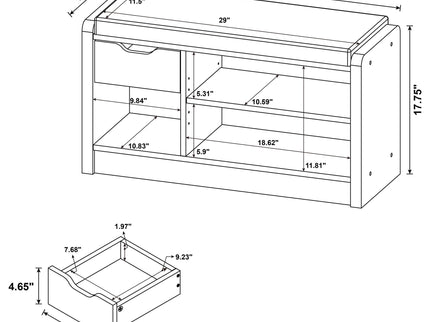 Astor - Open Shelf Storage Bench