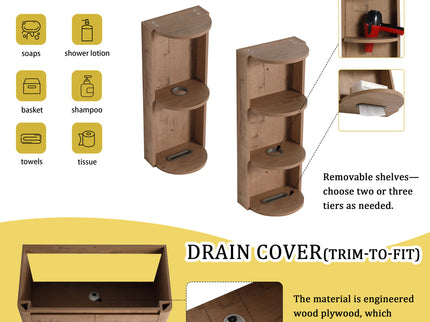 Freestanding Bathroom Vanity With Sink, 2 Soft Close Doors & Storage Rack