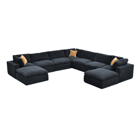Custom Configuration Modular Sectional With Toss Pillows