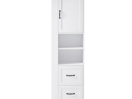 Freestanding Bathroom Storage Cabinet With Adjustable Shelves And Side Hooks Board, Rectangle Design