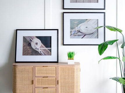 Rope Wall Art With Frame, Wall Decor For Living Room (Set of 3) - White / Black