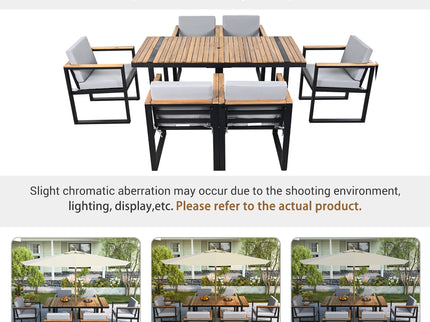 7 Pieces Outdoor Dining Set Patio Dining Table And Chair Set With And Removable Cushions For Patio