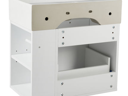 Modern Wall Mounted Bathroom Vanity With Sink, Soft Close Drawer, Adjustable Shelf, Toilet Paper Holder