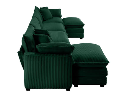 Modern Modular Cushion Sofa With Ottoman, Low Back, Deep Seating Sofa Set