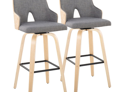 Stella - Contemporary Fixed Height Barstool With Swivel Square Footrest (Set of 2)
