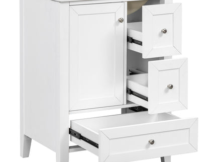 Modern Bathroom Vanity With Sink, Freestanding Cabinet With Drawers And Shelves