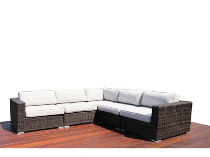 Luxurious Wicker Patio Sectional With Weather Resistant Sunbrella Cushions