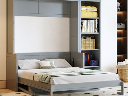 Sturdy Murphy Bed With Desk And Bookshelf