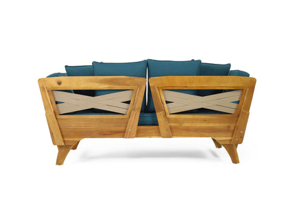 Outdoor Acacia Wood Expandable Daybed With Cushions