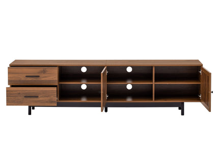 78" TV Stand For TVs Up To 85" Entertainment Center With Deep Drawers & Cable Management, Soft Closing Hinges - Walnut