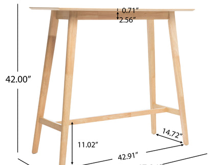Bar Height Dining Table With Splayed Legs And Elongated Rectangular Top