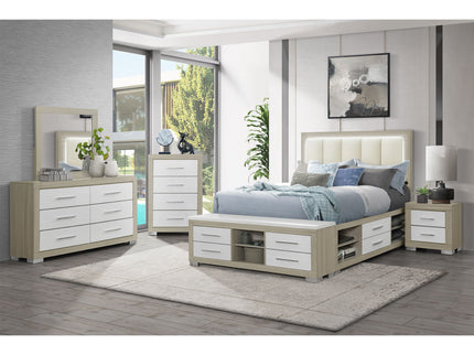 Elsa - 2 Toned And Dresser With Bar Handle And Construction