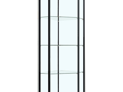 Lysander - 4 Shelf Curio Cabinet With Triangular Silhouette - Black
