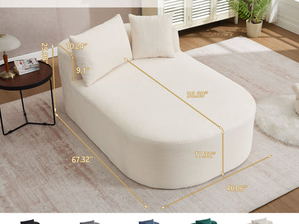 Oversized Chaise Lounge Sofa Bed With Deep Seat And Soft Pillows