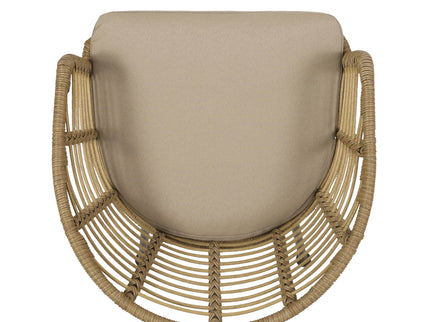 Randy - Modern Wicker Chair With Water Resistant Cushions - Brown / Beige
