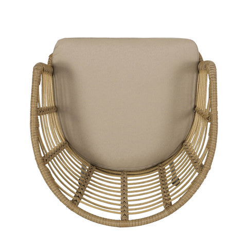 Randy - Modern Wicker Chair With Water Resistant Cushions - Brown / Beige