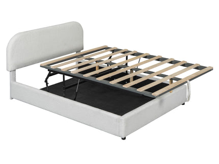 Upholstered Platform Bed With Hydraulic Storage System