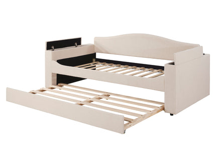 Upholstered Daybed With Storage Armrests, Trundle And Latest Integrated tooth Audio System