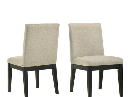 Roundhill Furniture - Rocco Contemporary Solid Wood Dining Chairs (Set of 2) - Beige