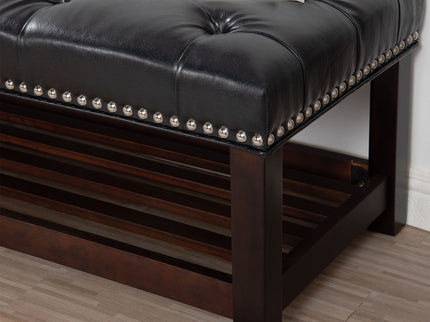 Bedroom End Of Bed Bench Tufted Upholstered End Of Bed Bench End Of Bed Entrance Shoe Bench With Nailhead Trim And Shelf Bedroom Upholstered Bench Living Room Shoe Rack Footstool