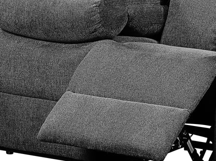 Kalen - Chenille Sofa With Drop Down Table - Gray