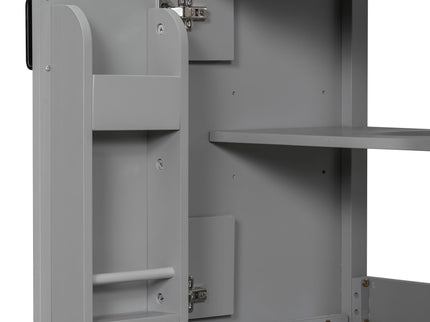 Bathroom Vanity With Ceramic Sink, Soft Close Doors, Flip Drawer, Double Layer Door Shelves