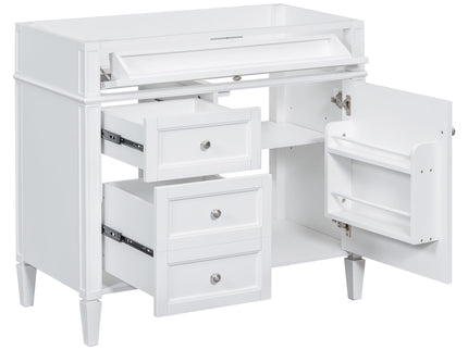 Bathroom Vanity With 2 Drawers And Tip-Out Drawer, Storage Cabinet