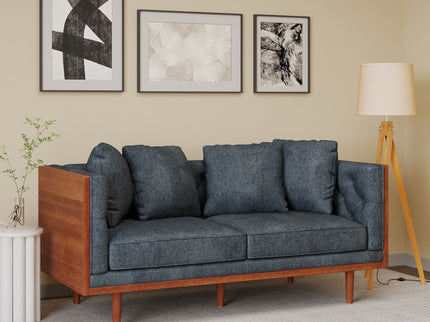 Retro Modern Loveseat With Button Tufted Upholstery