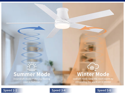 Flush Mount Ceiling Fan With Light