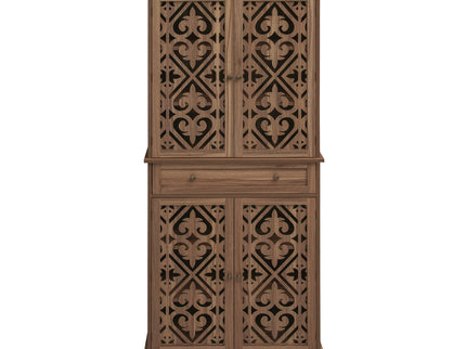 4 Door Cabinet With 1 Drawer, With 4 Adjustable Inner Shelves, Storage Cabinet