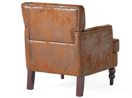 Vitality - Club Chair With Button Tufted Diamond Stitching And Turned Legs