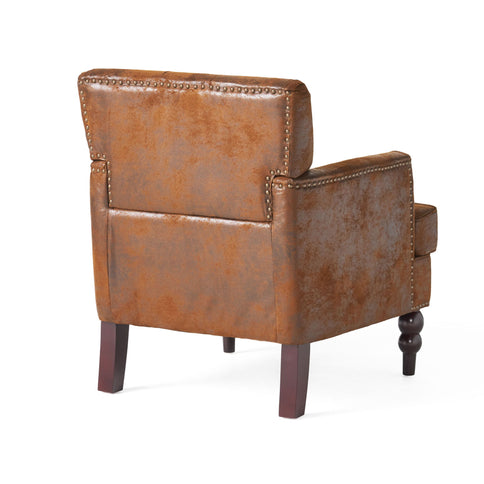Vitality - Club Chair With Button Tufted Diamond Stitching And Turned Legs